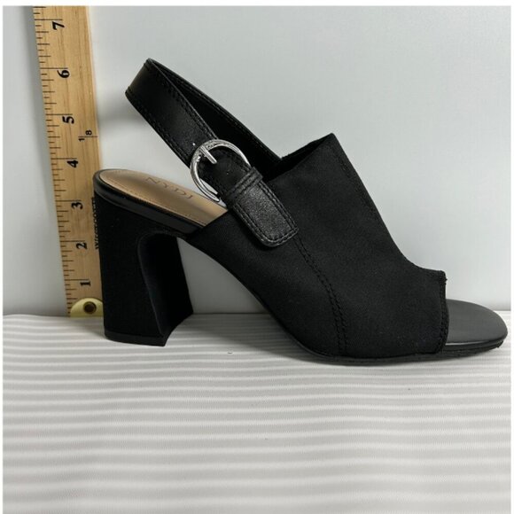 NYDJ Lyssa Slip On Slingback Open Toe Sandals Women's 9 Black - Picture 2 of 7